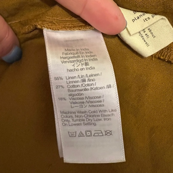 MADEWELL Linen-Blend Ruffle-Sleeve Wrap Midi Dress Cotton - Picture 10 of 10